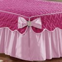 Ver imagem 3 de Colcha Solteiro Laura Lacinhos Quarto Meninas Tecido Micro Fibra Matelado 5 Peças - Pink e Rosa