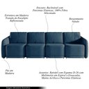 Ver imagem 3 de Sofá Cama Modulado Retrátil e Reclinável Decorativo Varsóvia 396cm Veludo Azul Marinho G33 - Gran Be