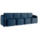 Ver imagem 6 de Sofá Cama Modulado Retrátil e Reclinável Decorativo Varsóvia 396cm Veludo Azul Marinho G33 - Gran Be