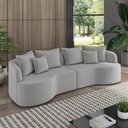 Ver imagem 2 de Sofá 4 Lugares Orgânico Living 250cm Mersa Veludo Cinza K01 - D’Rossi