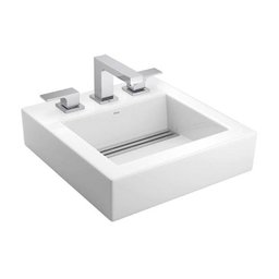 Cuba de Sobrepor Retangular Branca com Mesa e Válvula Oculta 41x42,5cm L1042 - Deca - 4