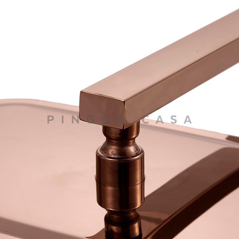 Ducha Chuveiro Retangular Inox 28x18cm São Luís Pingoo.casa - Dourado Rose - 3