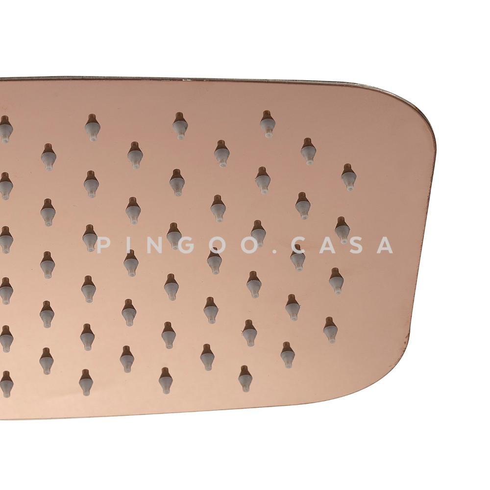 Ducha Chuveiro Retangular Inox 28x18cm São Luís Pingoo.casa - Dourado Rose - 4