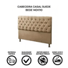 Cabeceira Casal Suede Bege 140x110 - 4