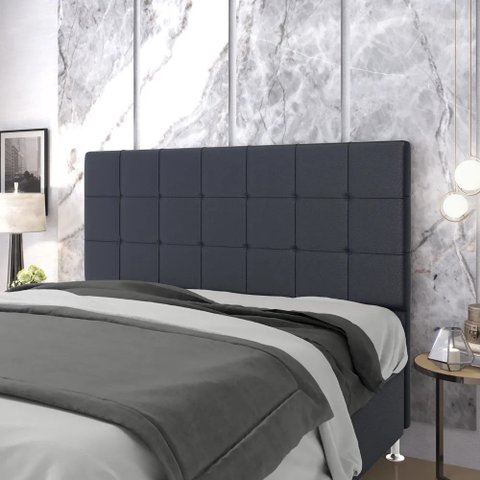 Cabeceira Áurea 195 para Cama King A-019 Couro Azul Aradecor