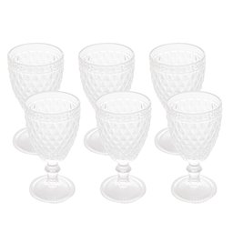 Cj 6 Taças Vidro P/Água Bico de Abacaxi Transparente 325ml Lyor - 1