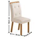 Ver imagem 4 de Conjunto Mesa de Jantar 120cm com 4 Cadeiras Estofadas Multimóveis Crrft-CON043 Madeirado/Creme