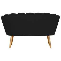 Namoradeira Sofá Pétala 2 lugares Suede Preto  Visalar Móveis - 3