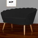 Ver imagem 2 de Namoradeira Sofá Pétala 2 lugares Suede Preto  Visalar Móveis