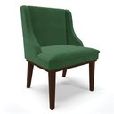 Ver imagem 1 de Cadeira de Jantar Liz Veludo Verde Base Fixa Madeira Tabaco - D'Ross