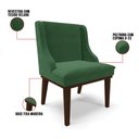 Ver imagem 6 de Cadeira de Jantar Liz Veludo Verde Base Fixa Madeira Tabaco - D'Ross