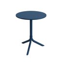 Ver imagem 1 de Mesa Livy Aurah Redonda Tampo em Polipropileno Estrutura em Alumínio Azul Petróleo Plaxmetal 60cm