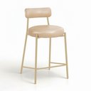 Ver imagem 5 de Banqueta Cozinha Alta com Encosto Kit 2 Industrial Champanhe Londres PU Facto D03 - D'Rossi