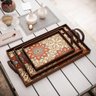 Kit 3 Bandejas Decorativas Mandala Marrom - 5