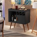 Ver imagem 1 de Buffet Aparador Paris Sala Retro 1 Porta Cantinho do Cafe - Preto