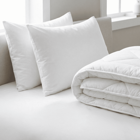 Kit 2 Pillow, Capa e Protetor de Colchão Casa Dona 400 Fios Percal Hipoalérgico Super Macio Mais 2 T