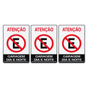 Ver imagem 1 de Combo 3 Placas De Sinalização Atenção Proibido Estacionar Garagem Dia E Noite 20x30 Acesso - P-4/1 F