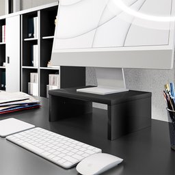 Suporte para Monitor Home Office 100% Mdf Preto Clique Chique Suporte Monitor - 2