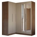 Ver imagem 2 de Guarda-Roupa Modulado de Canto 310 cm 5 Portas com Espelhos 2 Gavetas Rustic/Crema Neo Madesa 04