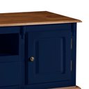 Ver imagem 3 de Rack para Sala com Pés Luis Xv 2 Portas 1 Gaveta e Nicho 60811m Hannover-azul Petróleo/imbuia Glazer