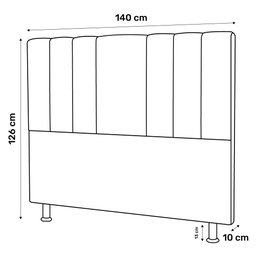 Cabeceira Cama Box Casal Grace 140cm Suede Preto - Desk Design - 4