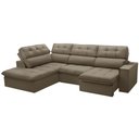 Ver imagem 1 de Sofá 4 Lugares Retrátil Reclinável Chaise Esquerdo 288cm Solin F04 Veludo Amêndoa - Lyam Decor