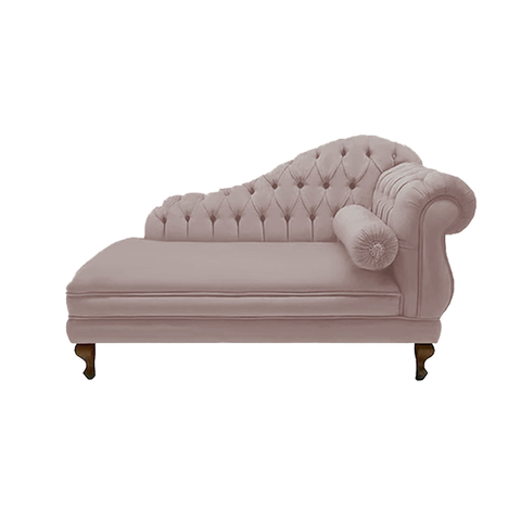 Recamier Divã Namoradeira Larissa 185cm Esquerdo de Quem Senta Suede Rose - Incasa Decor