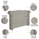 Ver imagem 5 de Cabeceira Cama Box Casal 140cm Provença e Recamier Veneto P02 Bouclé Cru - Mpozenato