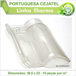 Telha PET Portuguesa Cejatel 812 Kit 10 telha(s) - 2 Telha PET Portuguesa Cejatel 812 Kit 10 telha(s) - 2