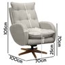 Poltrona de Amamentação Base Giratória e Balanço em Madeira Angra Veludo - Sofa Store:veludo Bege Ma - 7