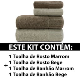 Toalha de Banhão + Rosto 100 Algodão Jogo de 4 Peças Camesa - Emcompre - 2