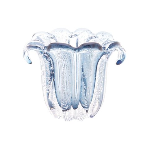 Vaso Lyor Italy de Vidro Azul 13cm x 11cm x 10cm