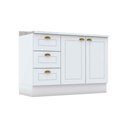 Ver imagem 1 de Balcão de Cozinha Modulado P/ Pia C/ Tampo Americana C/ 2 Portas e 3 Gavetas 120cm Branco - Henn