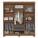 Ver imagem 3 de Guarda-roupa Casal Ampére 6 Portas 2 Gavetas Jatoba/grafite- Pnr Móveis