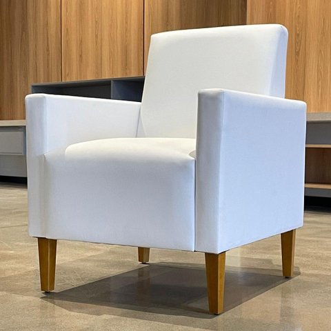 Poltrona Decorativa Gabi Fixa Corino - Phoenix - Branco
