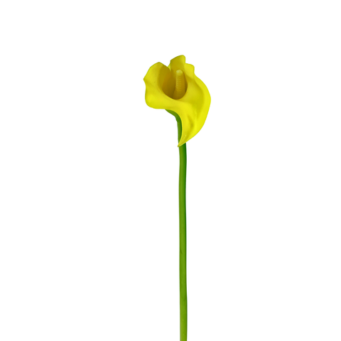 Flor Artificial Haste Calla Amarela 63cm para Vaso e Arranjo Decorativo