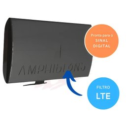 Antena Tv Digital Interna Amplificada Hdtv Vhf Uhf Full Hd Amphibions PROHD-2000A Proeletronic Bivol - 4