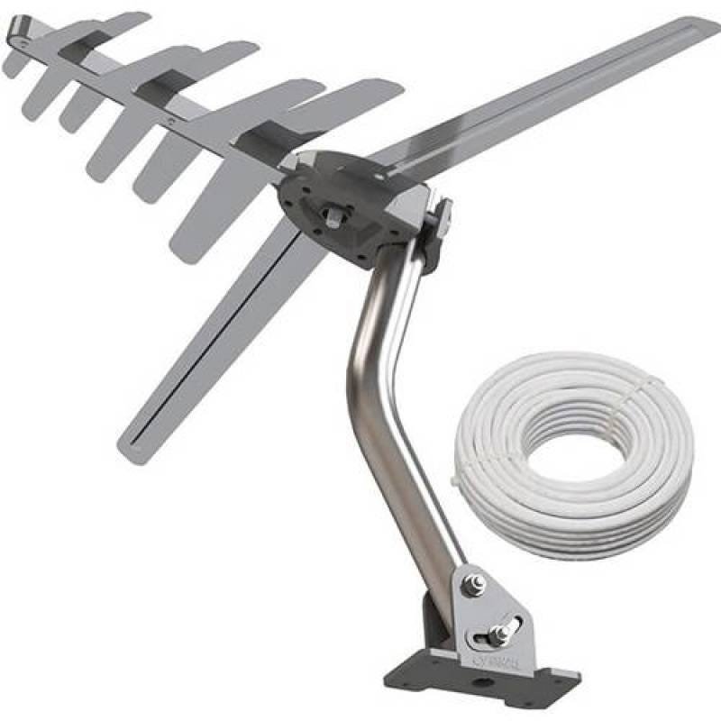 Kit Antena Digital Externa 4 Em 1 Vhf, Fm, Uhf - HDTV + Cabo Coaxial 16M + Mastro de Fixação - Sinal é boa?