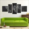 Quadro Decorativo Mapa Mundo Continentes Países 5 Peças 03 - 1