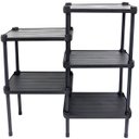 Ver imagem 5 de Estante de Plástico Modular Multiuso 5 Prateleiras 2 Torres Preta Montável 65 Kg Qualyplas 5 PRATELE
