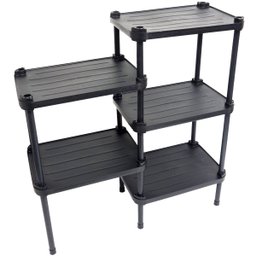 Estante de Plástico Modular Multiuso 5 Prateleiras 2 Torres Preta Montável 65 Kg Qualyplas 5 PRATELE - 1