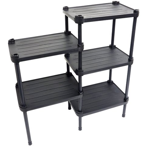 Estante de Plástico Modular Multiuso 5 Prateleiras 2 Torres Preta Montável 65 Kg Qualyplas 5 PRATELE