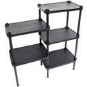 Ver imagem 1 de Estante de Plástico Modular Multiuso 5 Prateleiras 2 Torres Preta Montável 65 Kg Qualyplas 5 PRATELE