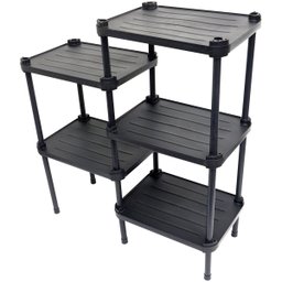 Estante de Plástico Modular Multiuso 5 Prateleiras 2 Torres Preta Montável 65 Kg Qualyplas 5 PRATELE - 2