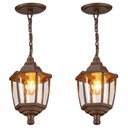 Ver imagem 3 de Kit 2 Luminárias Pendente 47cm E27 Teto Marrom Dital Bivolt Heritage Área Gourmet Interno Externo