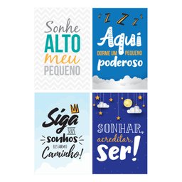 Kit Placa Decorativa MDF Frases Infantis 4un - 1