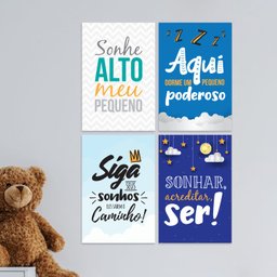 Kit Placa Decorativa MDF Frases Infantis 4un - 2