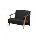 Ver imagem 1 de Poltrona Namoradeira Venus Braço Madeira Maciça Suede Unidecor Preto
