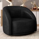Ver imagem 6 de Poltrona Decorativa Giratória Angelina M03 Couríssimo Preto - Lyam Decor