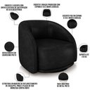 Ver imagem 7 de Poltrona Decorativa Giratória Angelina M03 Couríssimo Preto - Lyam Decor